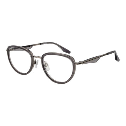 Eyeglasses Frames by Trussardi for men in metal gray features an refined silhouette, showcasing a sophisticated gray coloured frame and refined full-frame frame design for a refined look.
