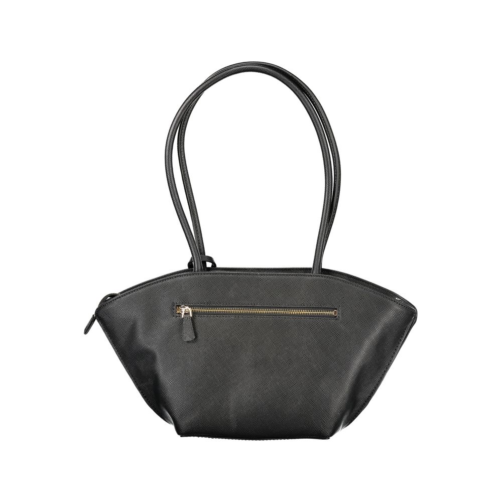 Shoulder Handbag by Guess Jeans for women in polyethylene black features a refined silhouette, showcasing a secure zipper, organized built-in-compartments, document-holder, external-pockets & internal-pockets, and versatile shoulder-strap & handle for a refined finish.