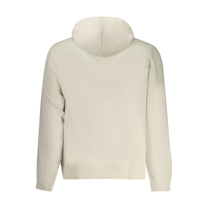 Hooded Sweatshirt Hoodie by Calvin Klein for men in stretch cotton beige showcases a city-ready silhouette, artfully detailed with a signature hooded neckline and for a city-ready finish.