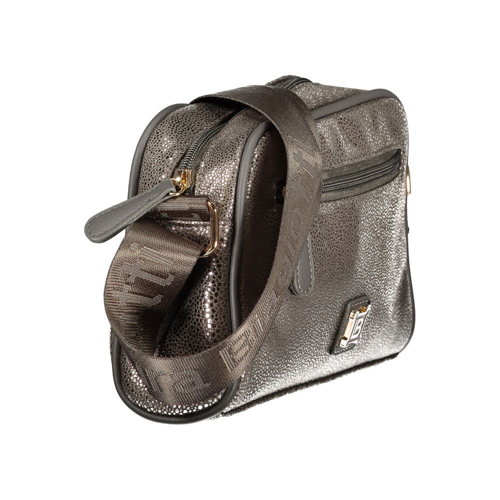 Handbag by Laura Biagiotti for women in polyester gray features an refined silhouette, showcasing a secure zipper, ample external-pockets & internal-pockets, and versatile shoulder-strap & adjustable-strap for a sophisticated refined aesthetic.