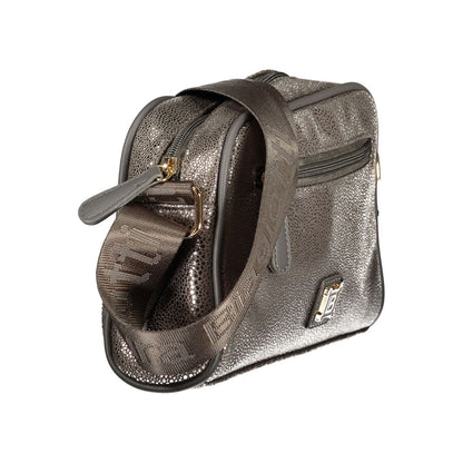 Handbag by Laura Biagiotti for women in polyester gray features an refined silhouette, showcasing a secure zipper, ample external-pockets & internal-pockets, and versatile shoulder-strap & adjustable-strap for a sophisticated refined aesthetic.