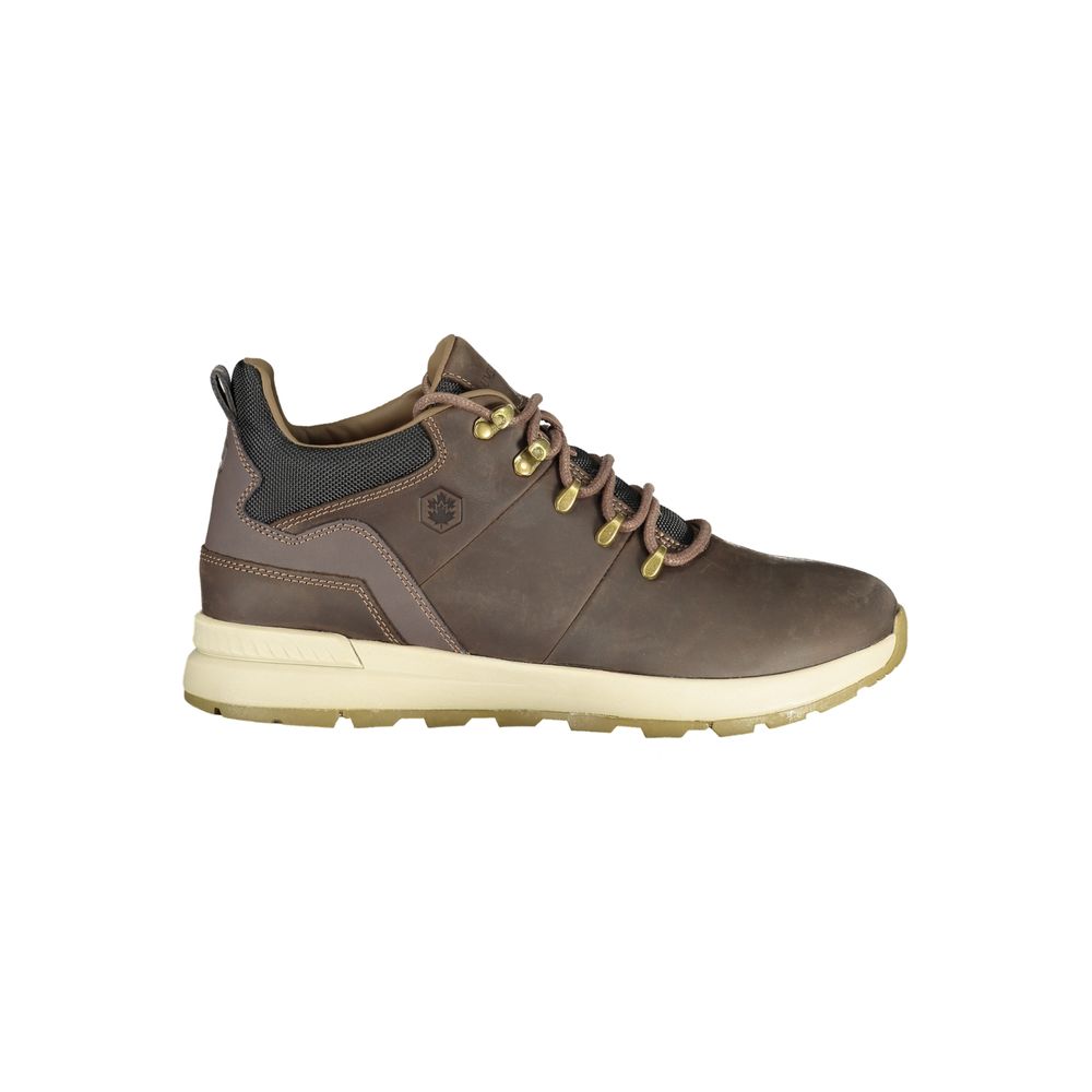 Lace-Up Ankle Boots by Lumberjack for men in polyester polyethylene leather brown & signature showcases a aeronautic silhouette as City Men's Polyester Polyethylene Leather Lace-Up Ankle Boots, artfully defined by a aeronautic and a aeronautic .