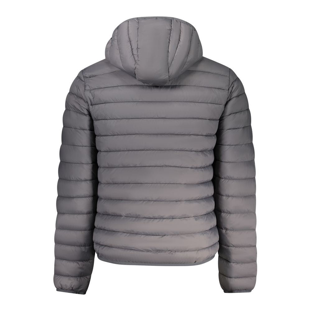 Hooded Puffer Jacket by Armata Di Mare for men in polyamide gray features a city-ready silhouette, detailed with pockets, hooded, insulated & windproof and a city-ready .