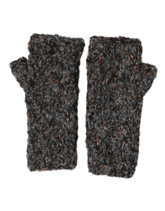 Dolce & Gabbana Polyamide Cashmere Virgin & Alpaca Wool Fingerless Gloves - Gray