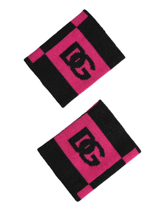 Dolce & Gabbana Men's Cashmere Viscose & Polyamide Bracelet - Black Pink Signature