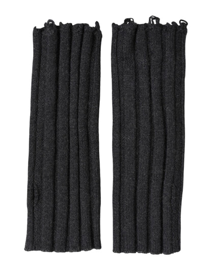 Dolce & Gabbana Virgin Wool Fingerless Gloves - Black