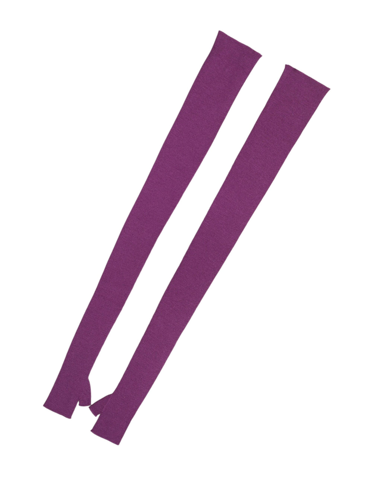 Dolce & Gabbana Virgin Wool Mittens Fingerless Gloves Elbow Length - Purple Signature