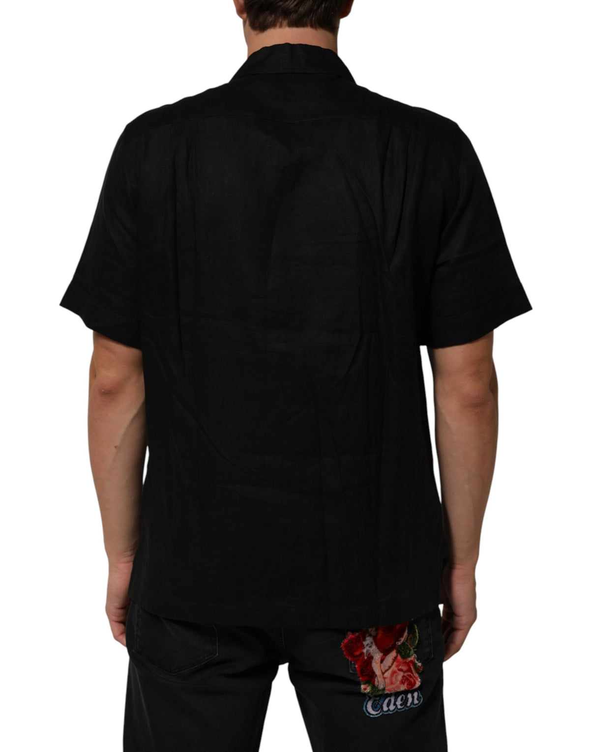 Carhartt Wip Men's Relaxed Fit Regular Short-Sleeve Linen Polo Shirt - Black