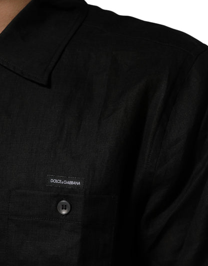 Carhartt Wip Men's Relaxed Fit Regular Short-Sleeve Linen Polo Shirt - Black