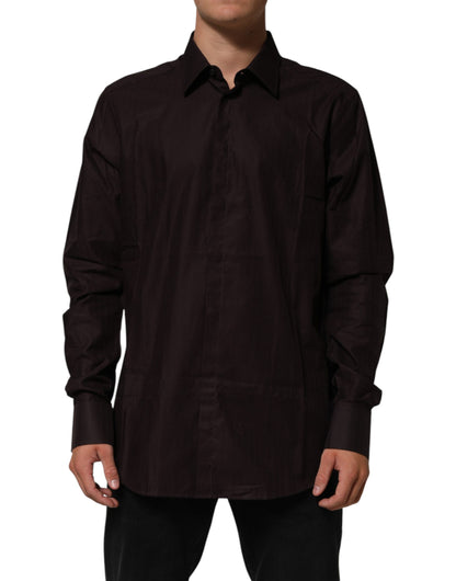 Dolce & Gabbana Brown Cotton LongSleeve MARTINI Dress  Shirt