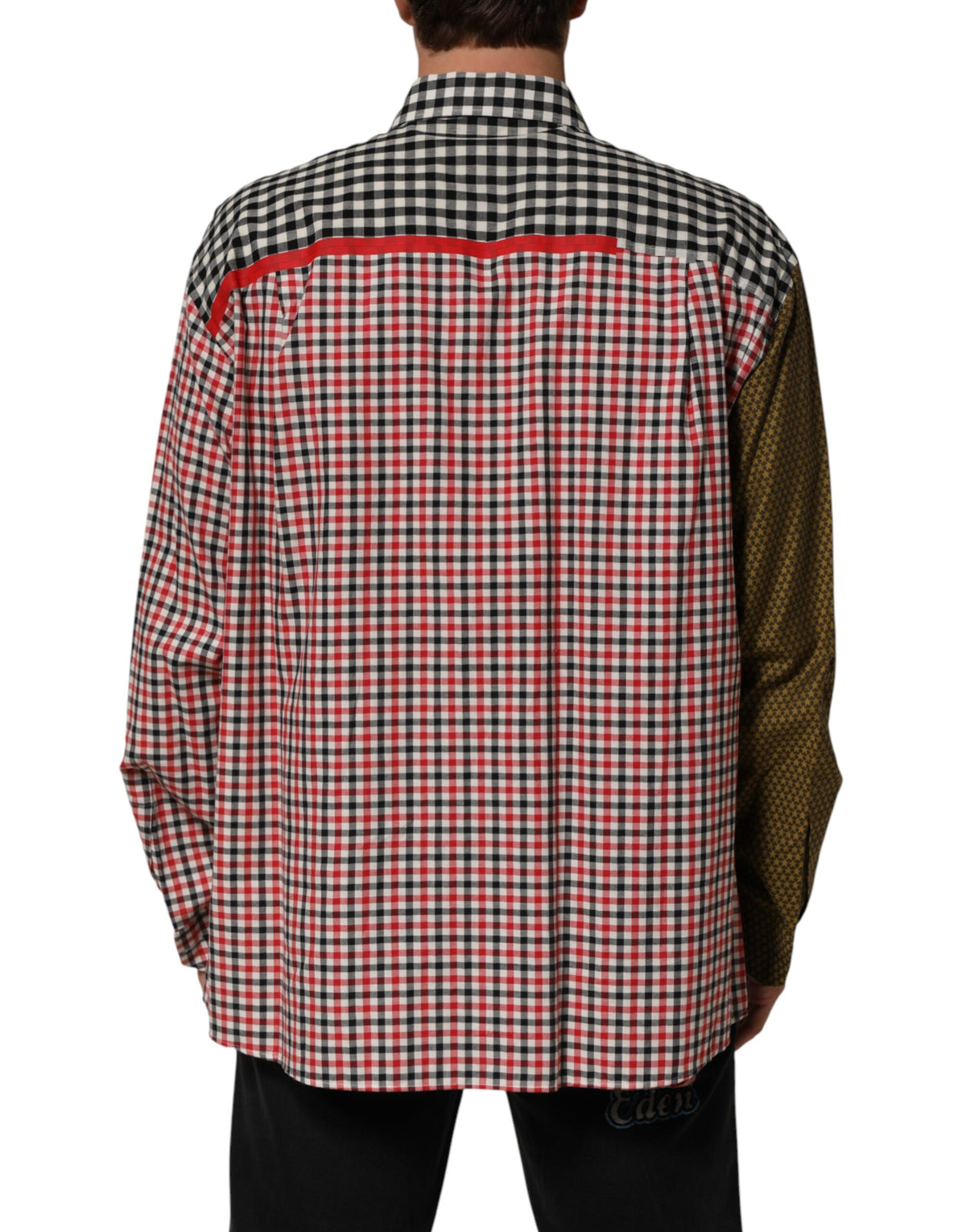 Dolce & Gabbana Men's Regular Fit Long-Sleeve Linen & Cotton Dress Shirt - Multicolor Patterned Checkered
