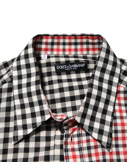 Dolce & Gabbana Men's Regular Fit Long-Sleeve Linen & Cotton Dress Shirt - Multicolor Patterned Checkered