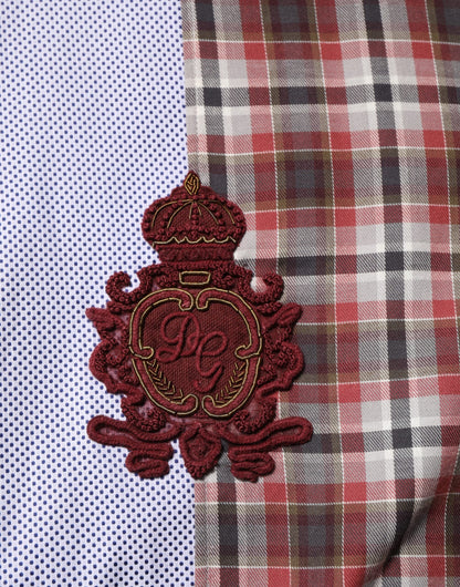 Dolce & Gabbana Men's Regular Fit Long-Sleeve Cotton Dress Shirt - Multicolor Patterned Checkered