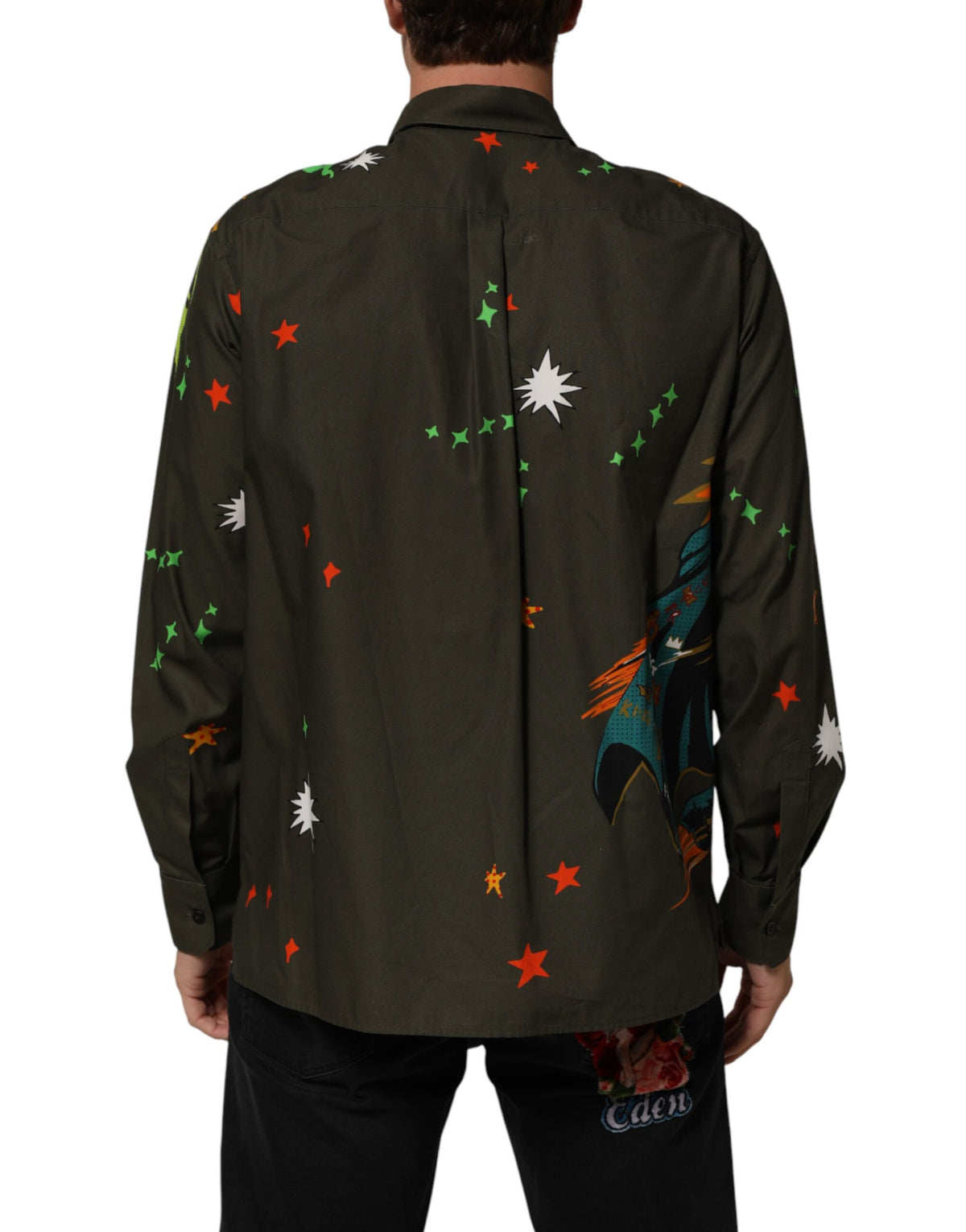 Dolce & Gabbana Men's Regular Fit Long-Sleeve Cotton Dress Shirt - Brown Patterned Print