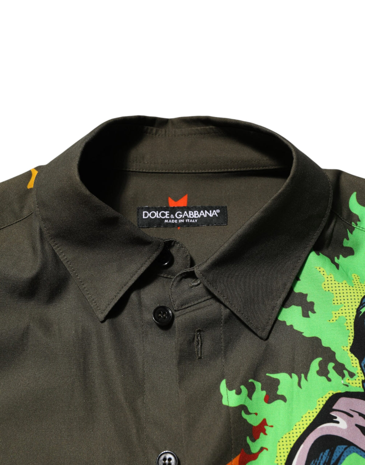 Dolce & Gabbana Men's Regular Fit Long-Sleeve Cotton Dress Shirt - Brown Patterned Print
