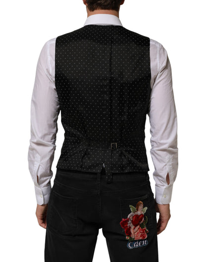 Dolce & Gabbana Men's Virgin Wool Viscose & Acetate Vest - Black