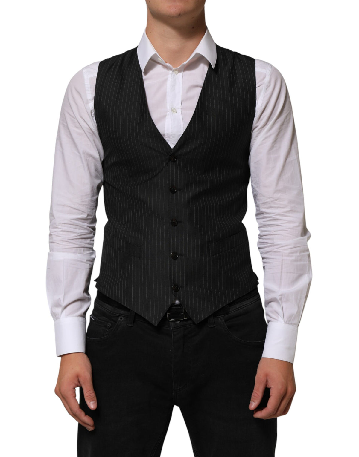 Dolce & Gabbana Men's Silk Wool & Viscose Vest - Black