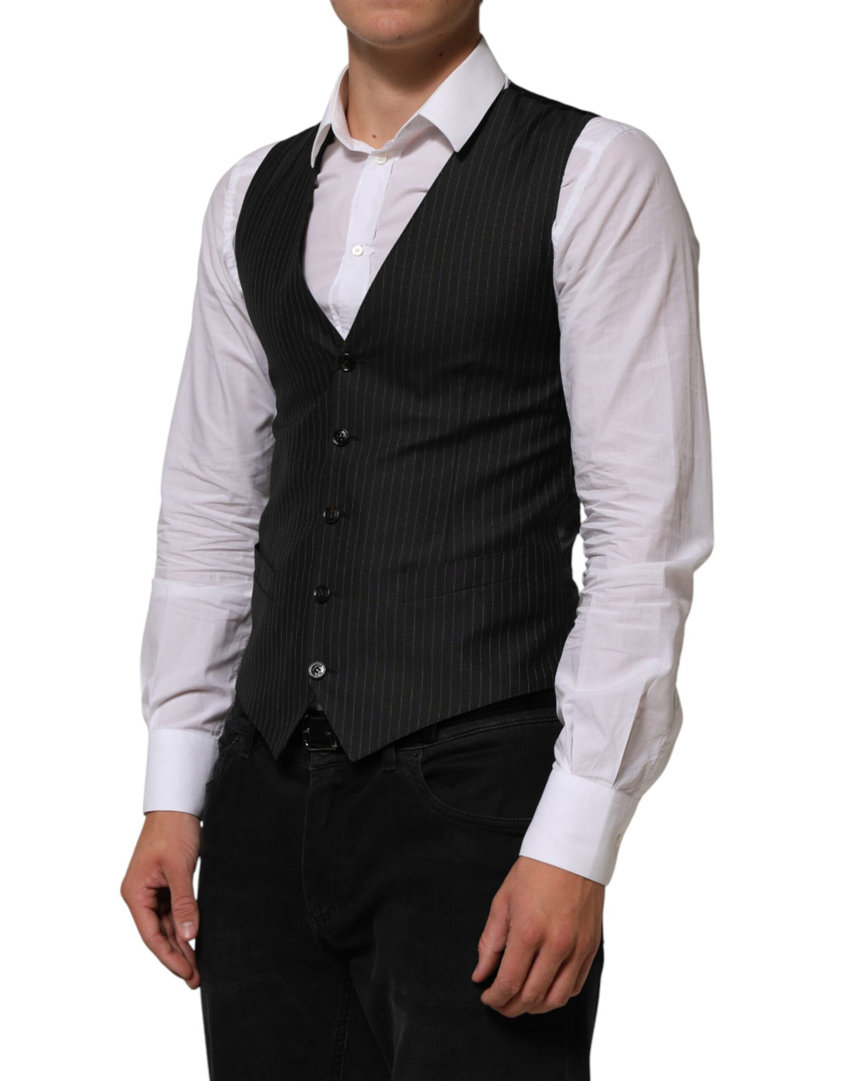 Dolce & Gabbana Men's Silk Wool & Viscose Vest - Black