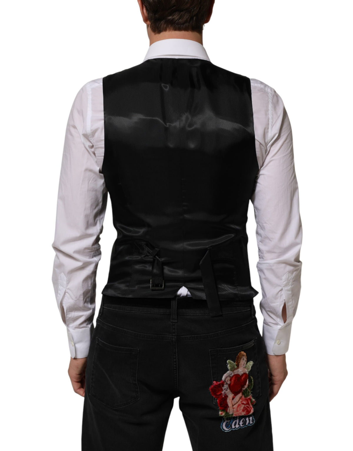 Dolce & Gabbana Men's Silk Wool & Viscose Vest - Black