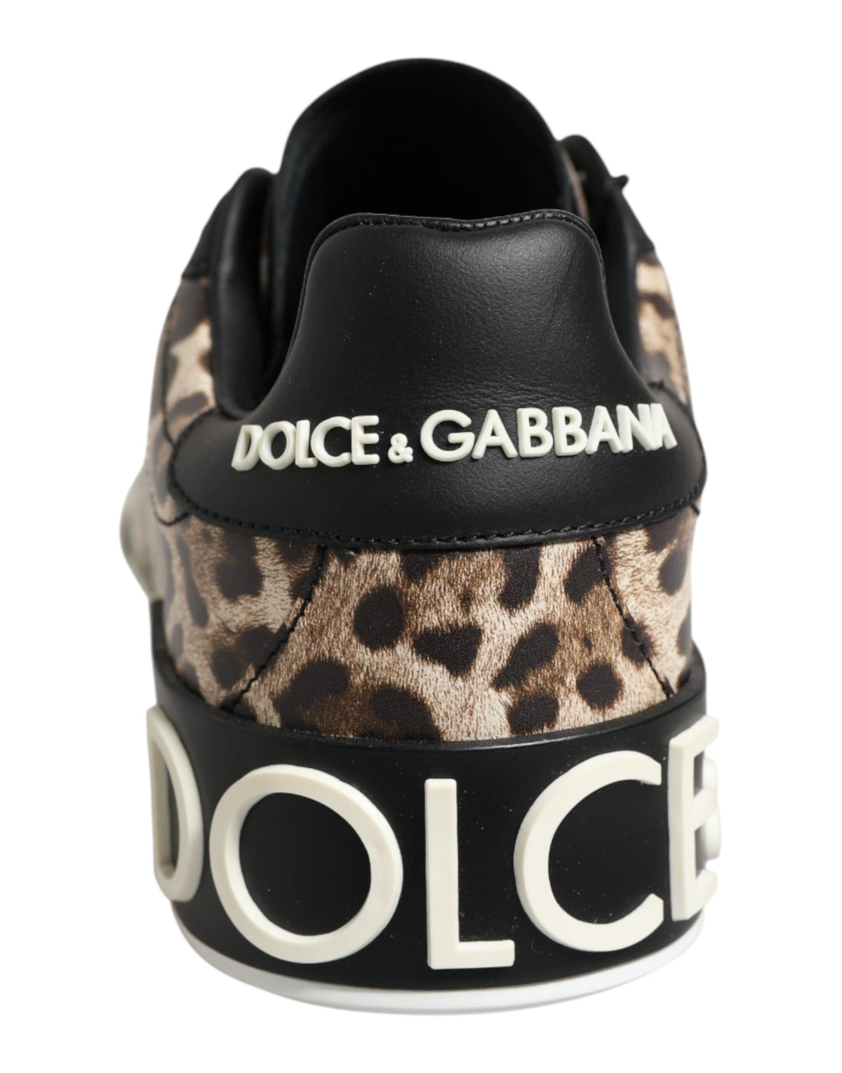 Dolce & Gabbana Women's Low Top Polyester Calf & Goat Leather Sneakers - Brown Natural Leopard Print Signature Print