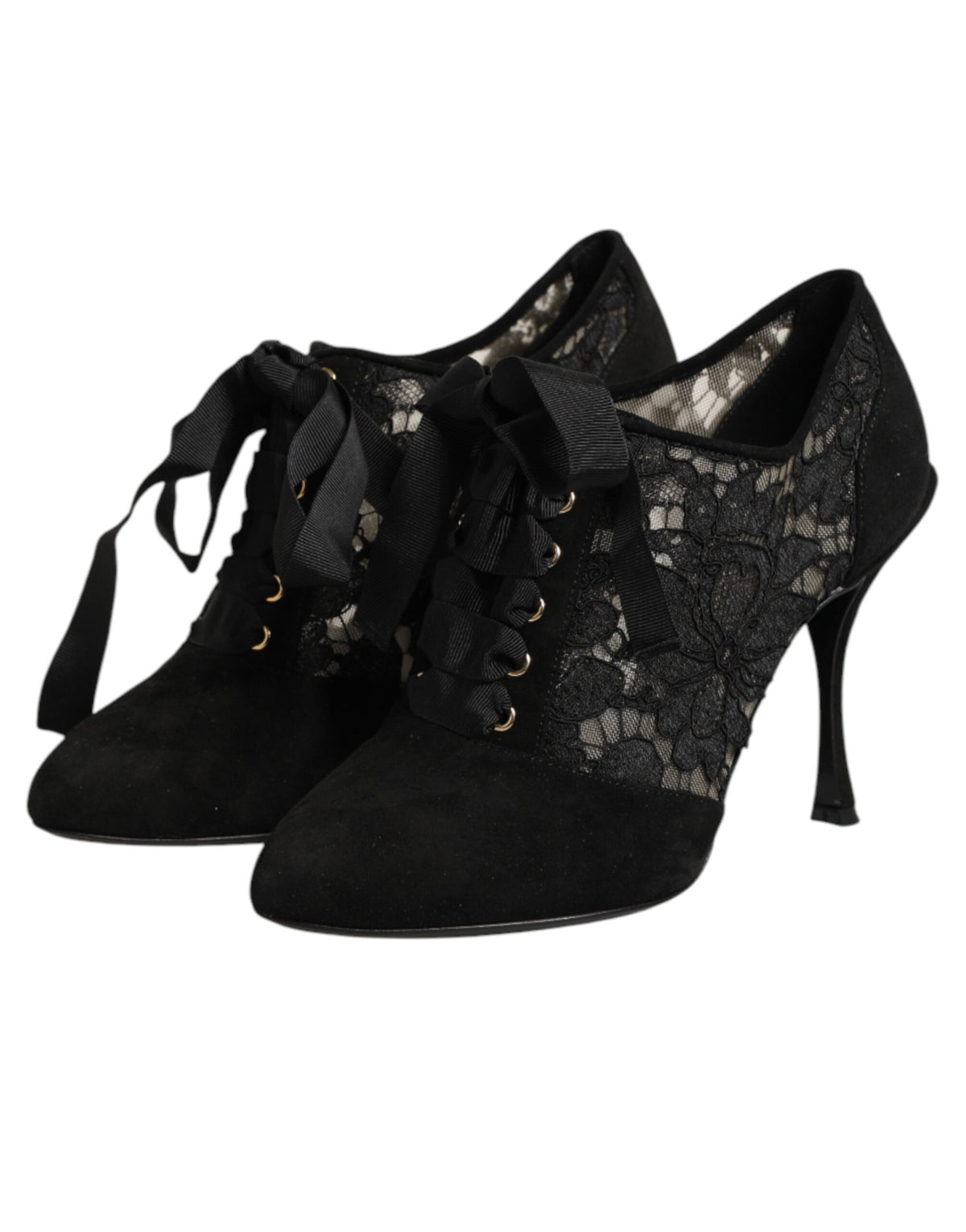 Dolce & Gabbana Women's Polyamide Viscose Goat Leather & Cotton High-Heel Stiletto Pumps Heels - Black Floral