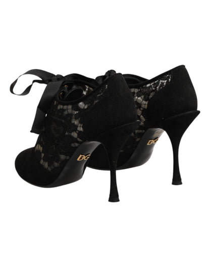 Dolce & Gabbana Women's Polyamide Viscose Goat Leather & Cotton High-Heel Stiletto Pumps Heels - Black Floral