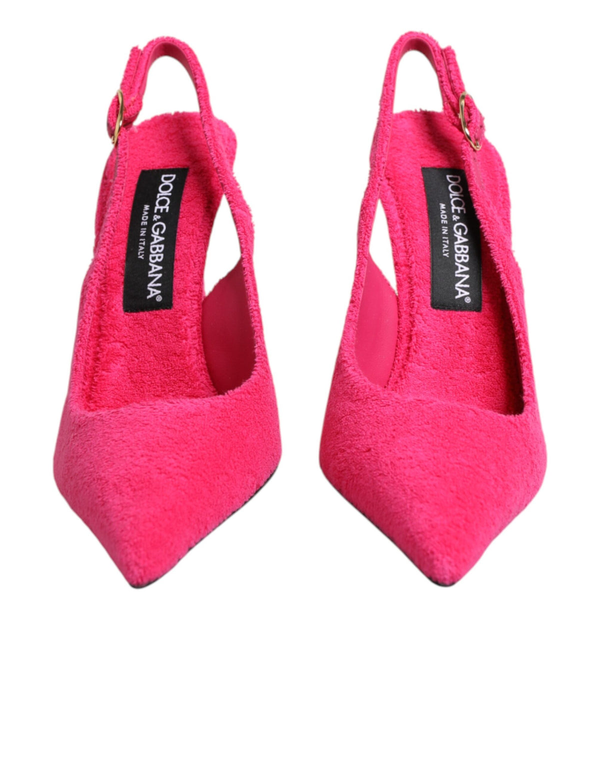 Dolce & Gabbana Women's Cotton & Suede Goat Leather High-Heel Stiletto Slingback Pumps Heels - Pink