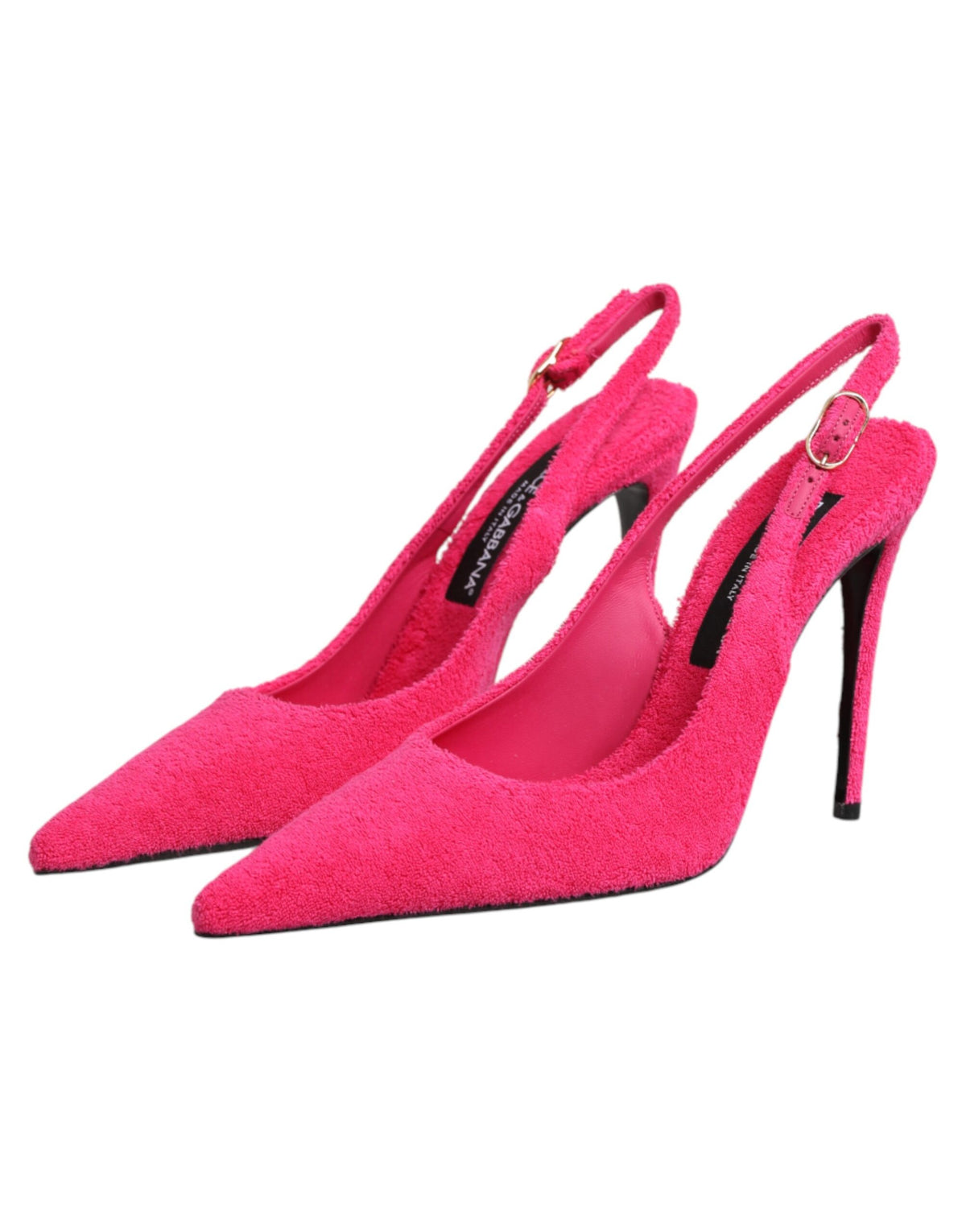 Dolce & Gabbana Women's Cotton & Suede Goat Leather High-Heel Stiletto Slingback Pumps Heels - Pink