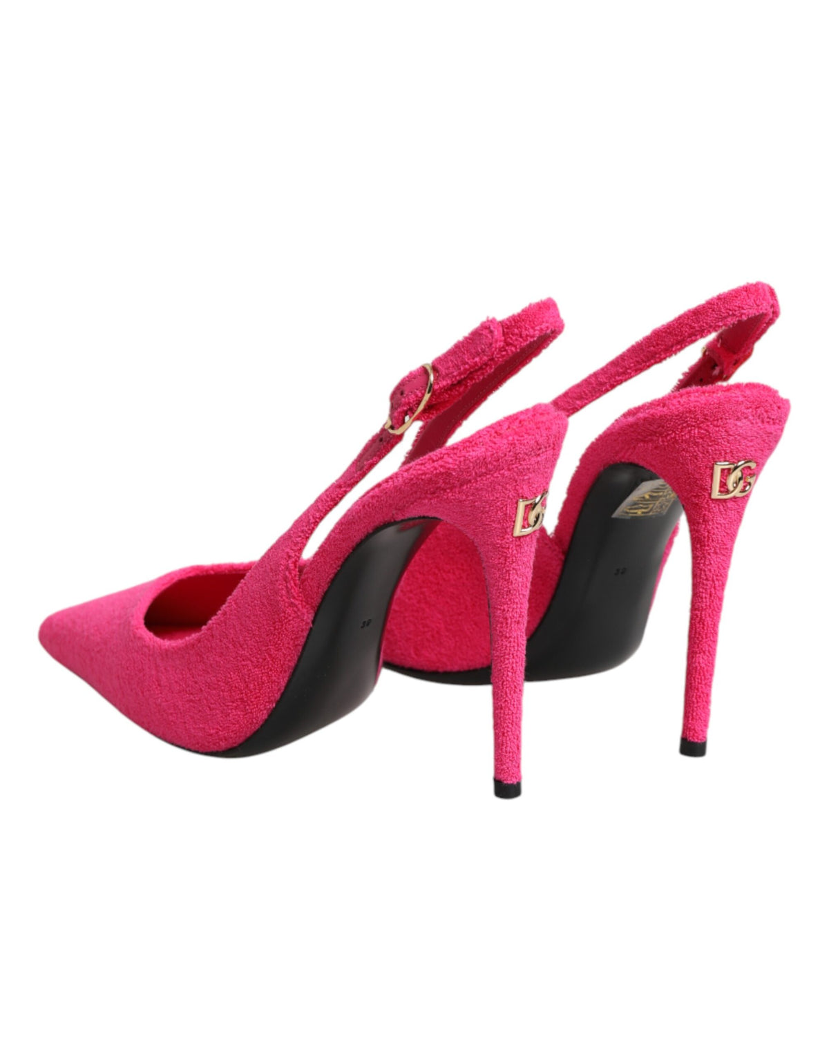 Dolce & Gabbana Women's Cotton & Suede Goat Leather High-Heel Stiletto Slingback Pumps Heels - Pink