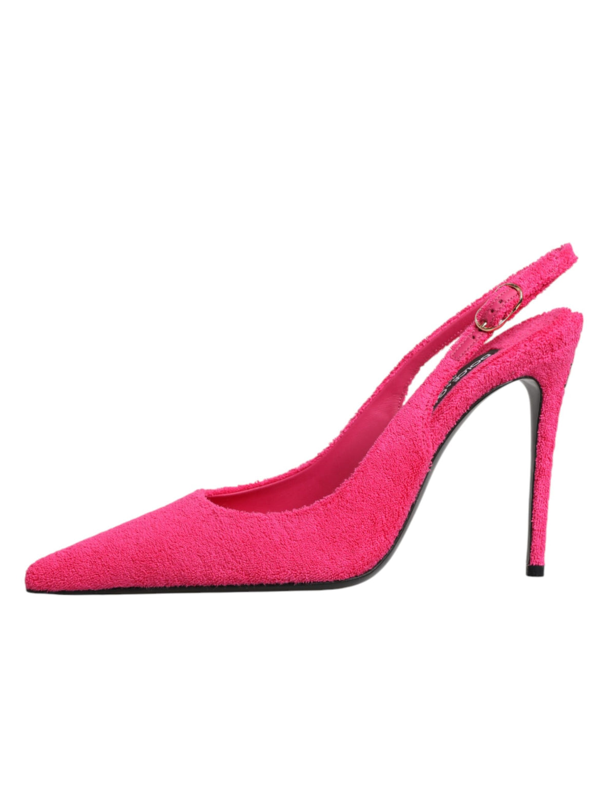 Dolce & Gabbana Women's Cotton & Suede Goat Leather High-Heel Stiletto Slingback Pumps Heels - Pink