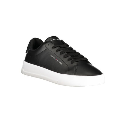 Tommy Hilfiger Black Leather Men Sneaker