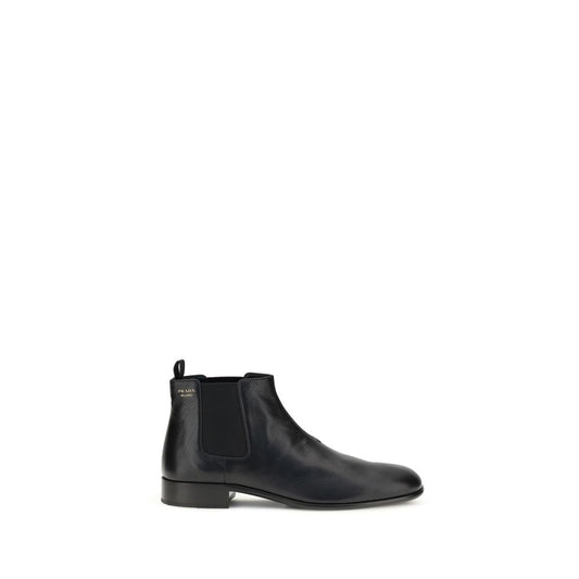 Prada Black Leather Ankle Boots
