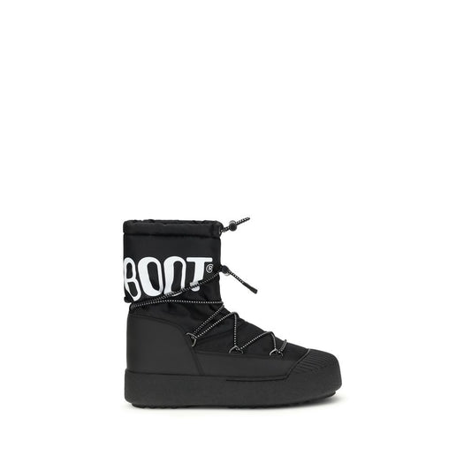 Moon Boot Black Nylon Lace-Up Boots