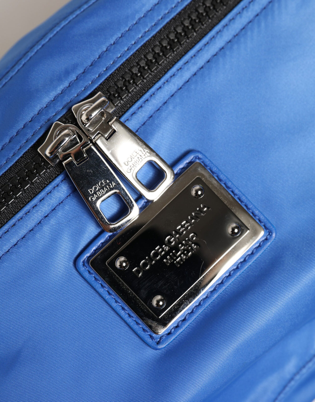 Dolce & Gabbana Calf Leather Polyamide Fanny Pack Belt Bag - Blue