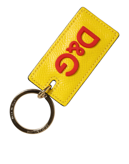 Dolce & Gabbana Calf Leather Keychain - Yellow