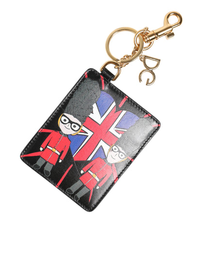 Dolce & Gabbana Black Leather #DGLovesLondon Cardholder Coin Case Keyring