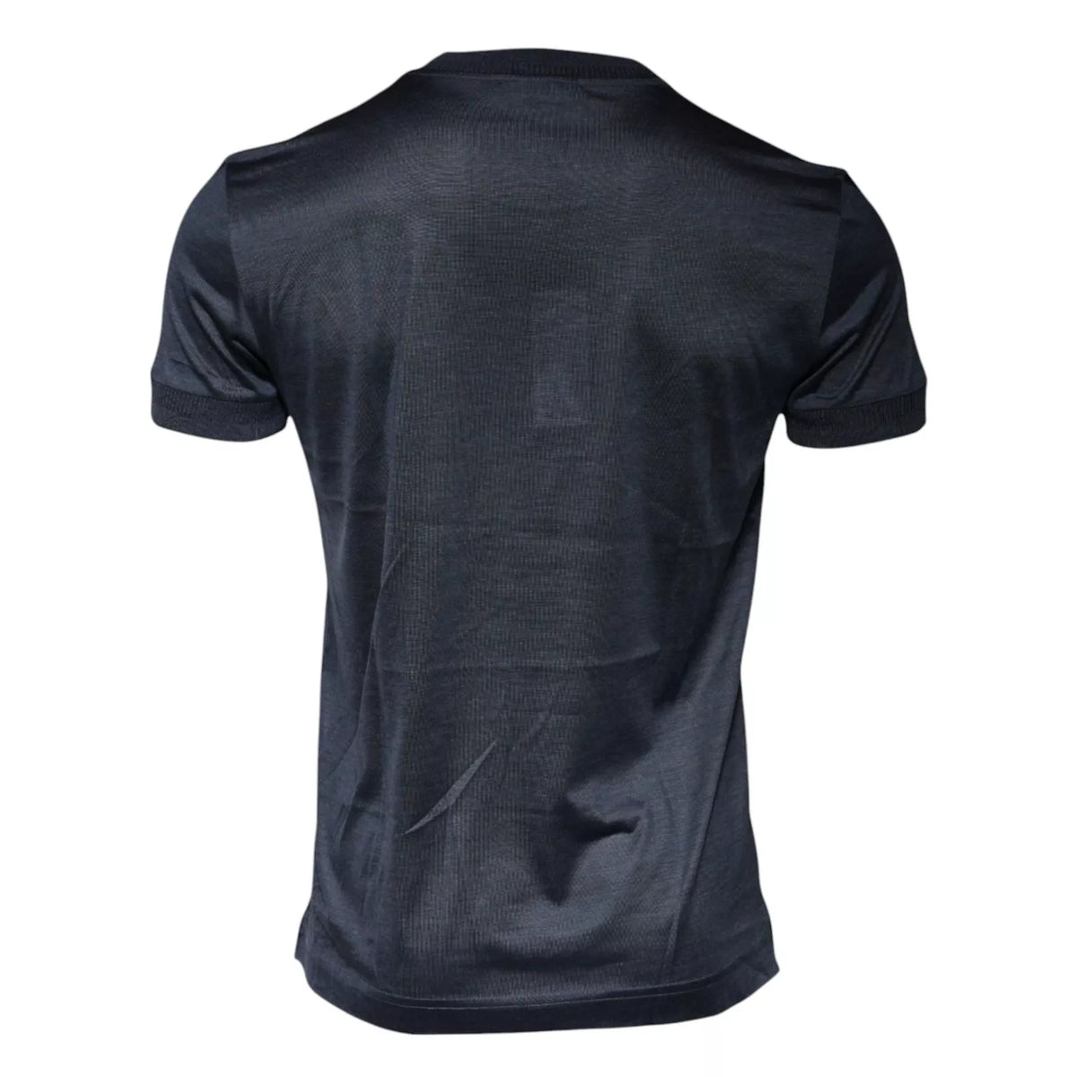 Dolce & Gabbana Men's Regular Fit Short-Sleeve Crew Neck Silk T-Shirt - Blue