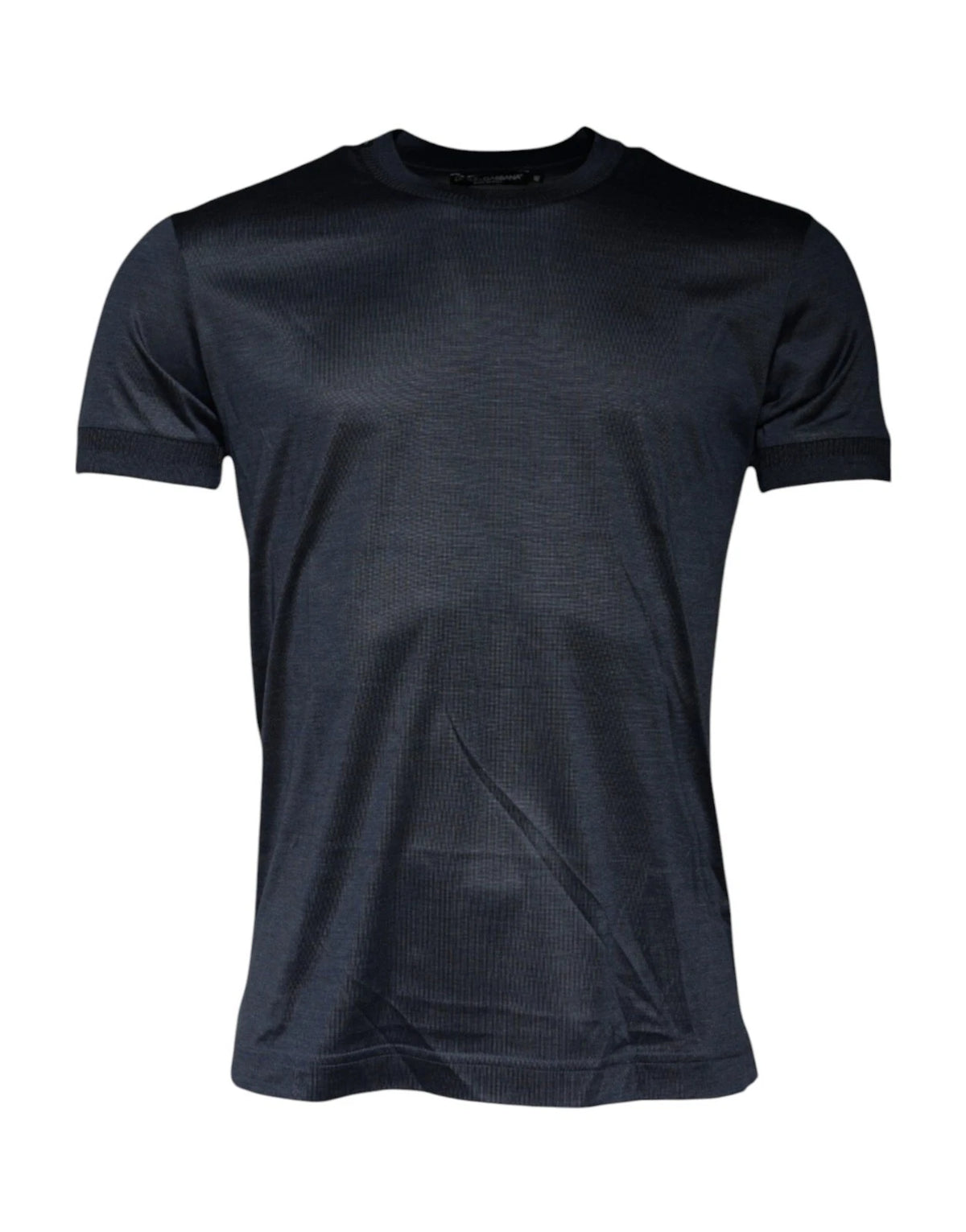 Dolce & Gabbana Men's Regular Fit Short-Sleeve Crew Neck Silk T-Shirt - Blue