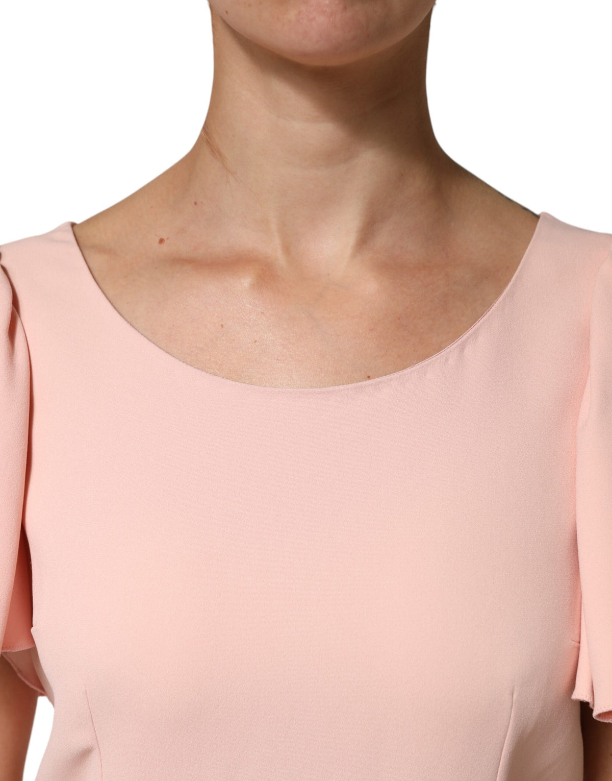 Dolce & Gabbana Women's Short-Sleeve Round Neck Acetate Elastane & Viscose Blouse - Pink
