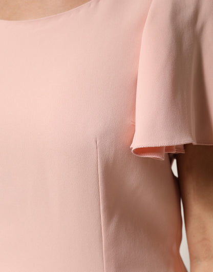 Dolce & Gabbana Women's Short-Sleeve Round Neck Acetate Elastane & Viscose Blouse - Pink