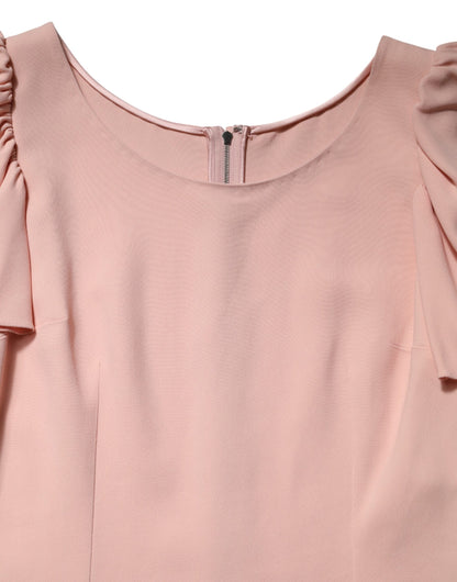 Dolce & Gabbana Women's Short-Sleeve Round Neck Acetate Elastane & Viscose Blouse - Pink