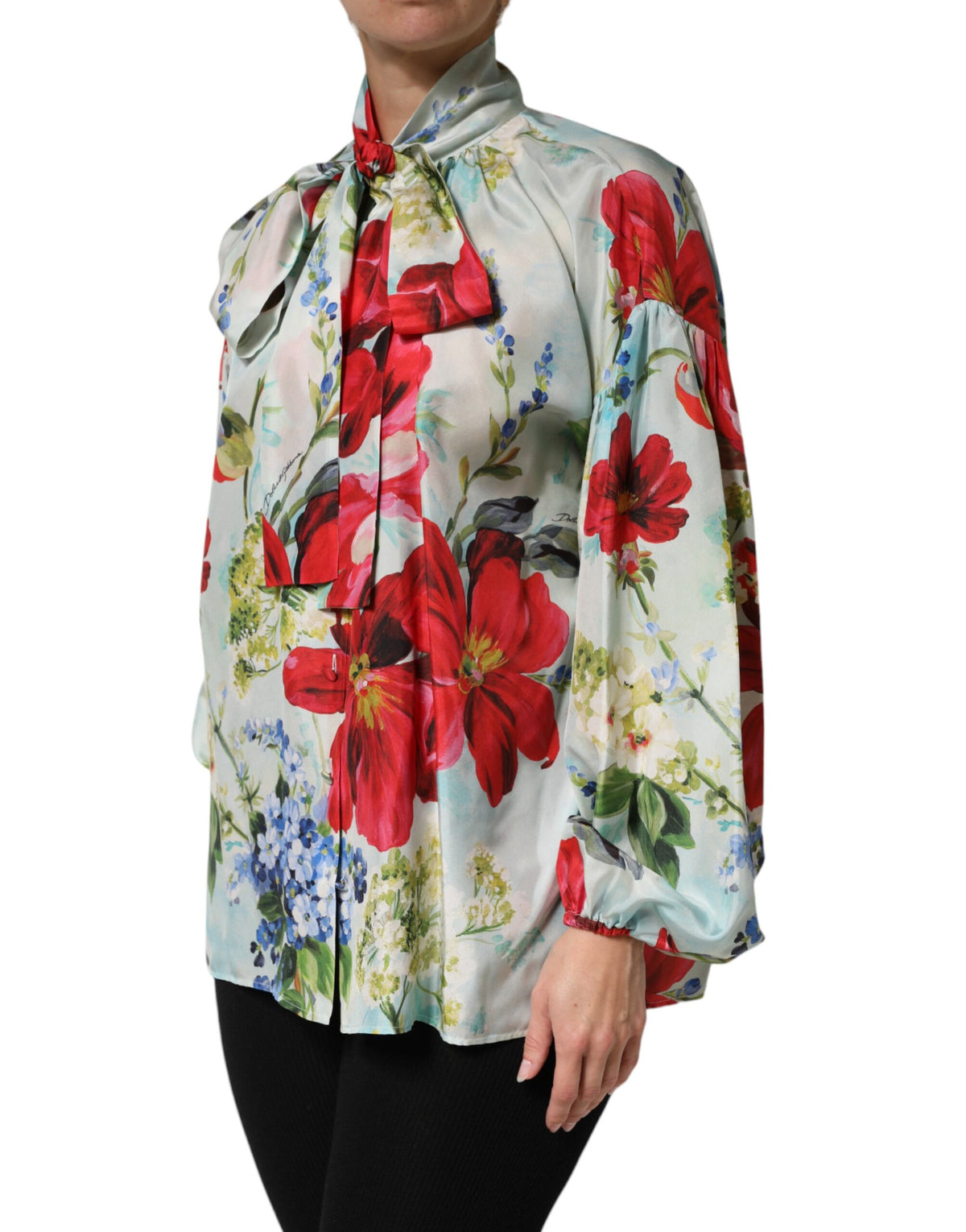 Dolce & Gabbana Women's Long-Sleeve; Short-Sleeve Silk Blouse - Multicolor Patterned Floral