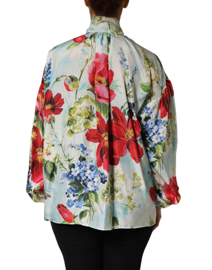 Dolce & Gabbana Women's Long-Sleeve; Short-Sleeve Silk Blouse - Multicolor Patterned Floral