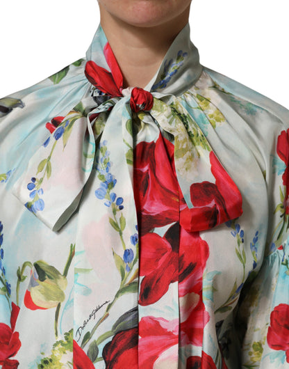 Dolce & Gabbana Women's Long-Sleeve; Short-Sleeve Silk Blouse - Multicolor Patterned Floral