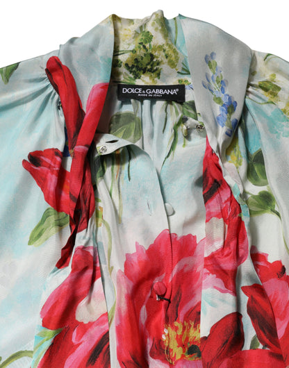 Dolce & Gabbana Women's Long-Sleeve; Short-Sleeve Silk Blouse - Multicolor Patterned Floral