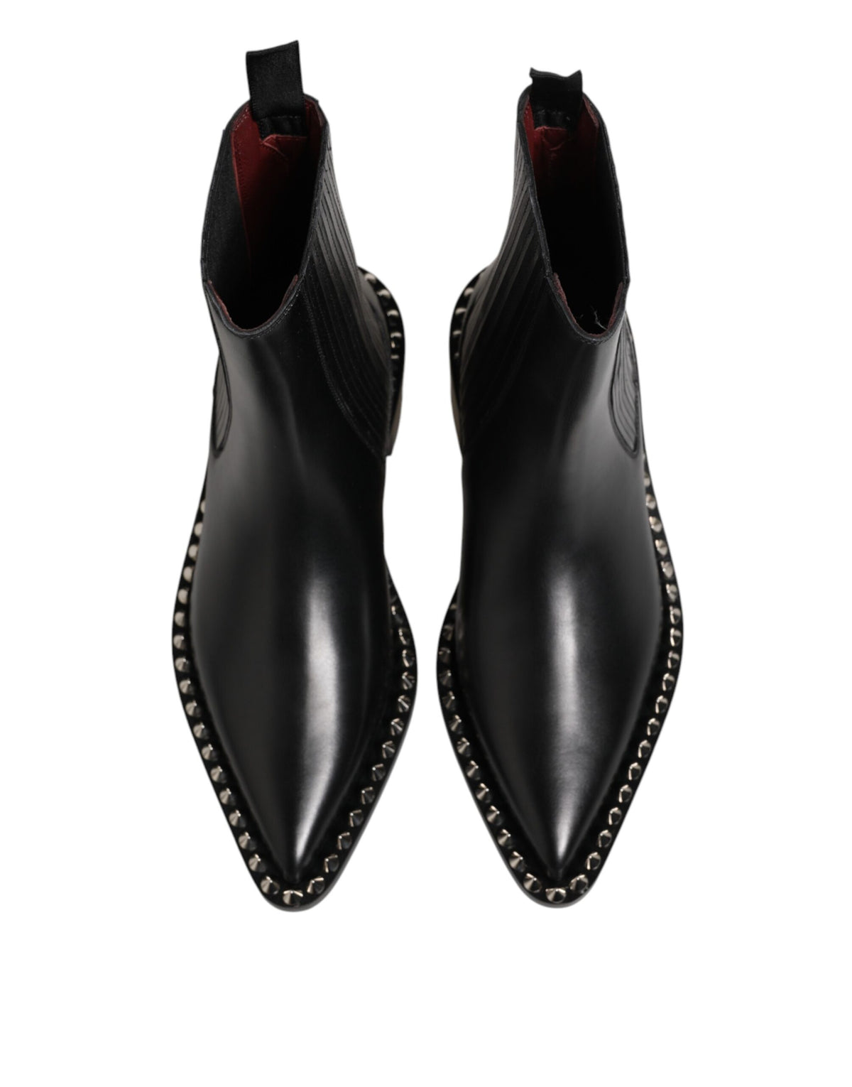 Dolce & Gabbana Men's Polyester Silk Viscose Calf & Goat Leather Ankle Chelsea Short Boots - Black