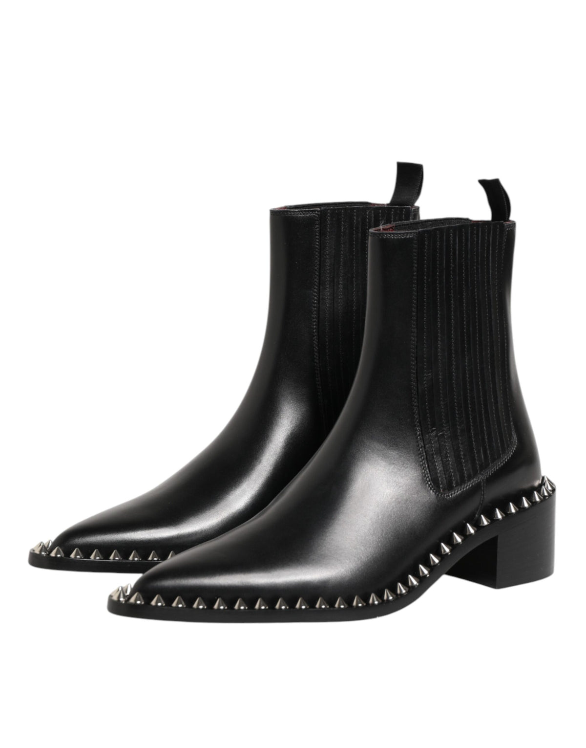 Dolce & Gabbana Men's Polyester Silk Viscose Calf & Goat Leather Ankle Chelsea Short Boots - Black