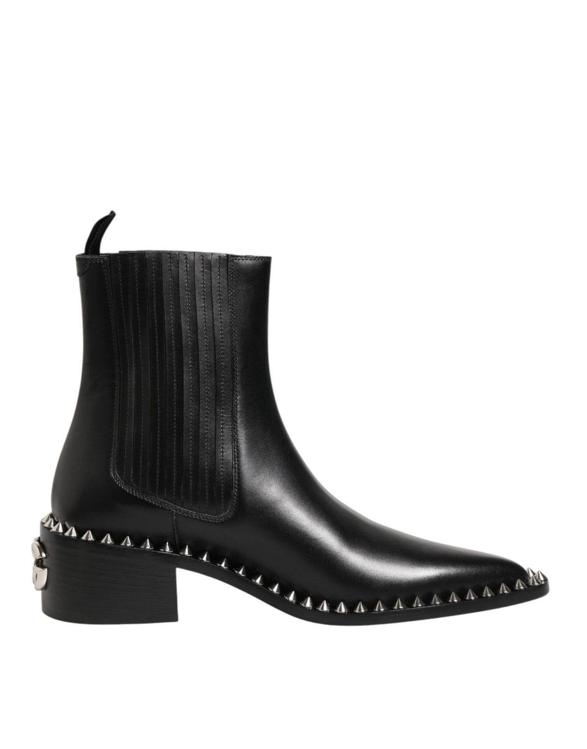 Dolce & Gabbana Men's Polyester Silk Viscose Calf & Goat Leather Ankle Chelsea Short Boots - Black