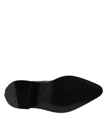 Dolce & Gabbana Men's Polyester Silk Viscose Calf & Goat Leather Ankle Chelsea Short Boots - Black