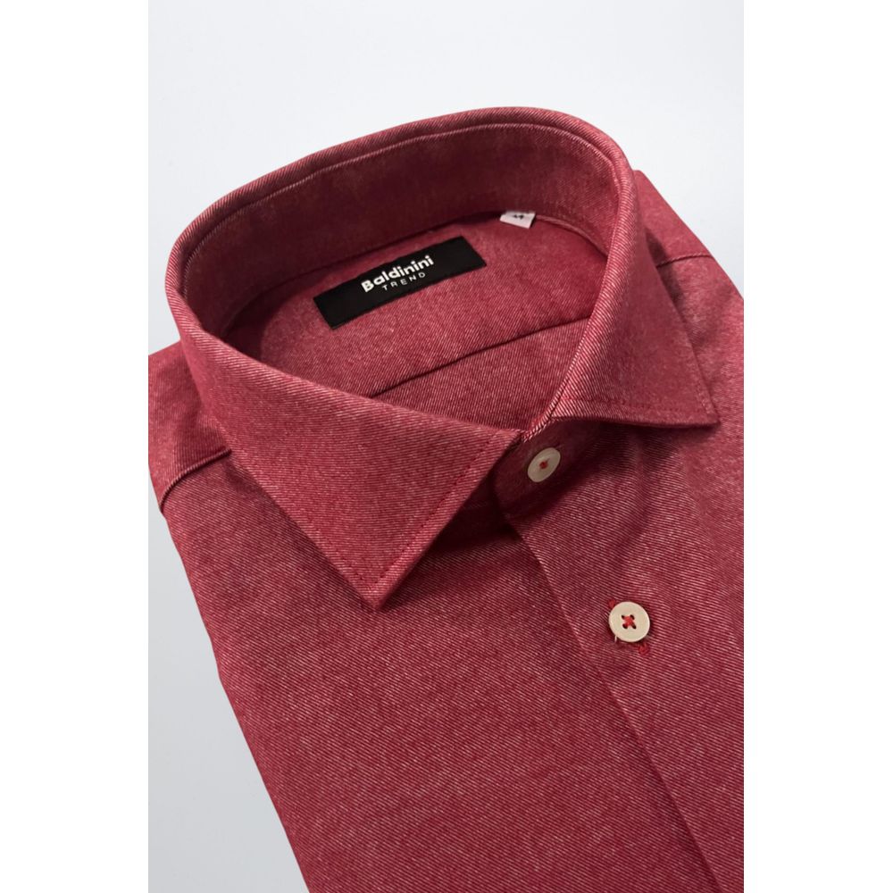 Baldinini Trend Red Cotton Shirt